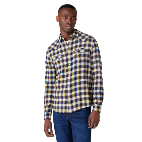 wrangler men's western lightweight flannel shirt