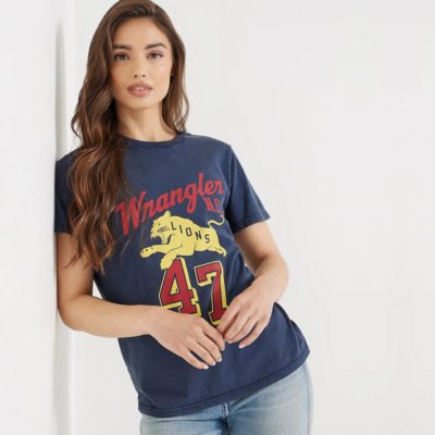 Wrangler T-Shirt Γυναικείο με Στάμπα - Μπλε (112350278) 