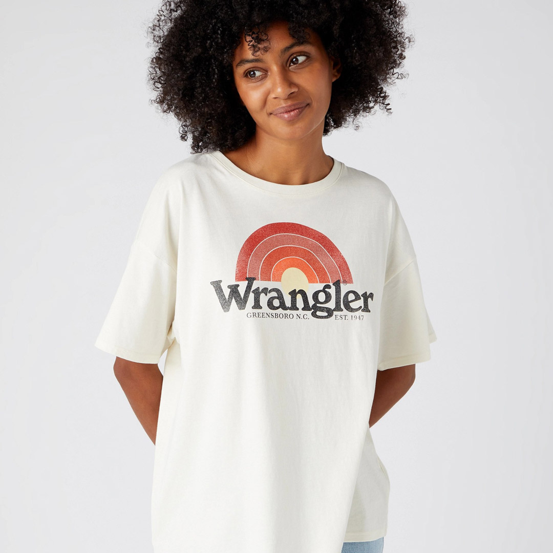 District Concept Store - WRANGLER Girlfriend Tee - Vanilla Ice (W7R9GHC11)