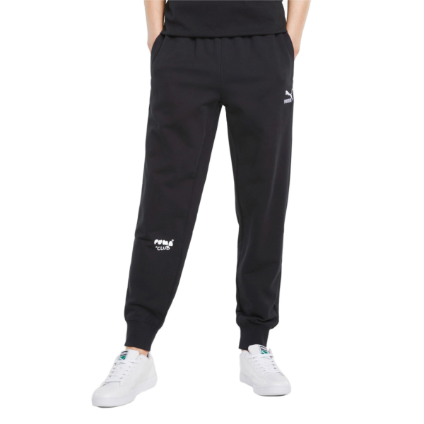 puma sweatpants black and white